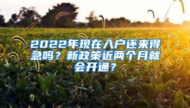 2022年现在入户还来得急吗？新政策近两个月就会开通？