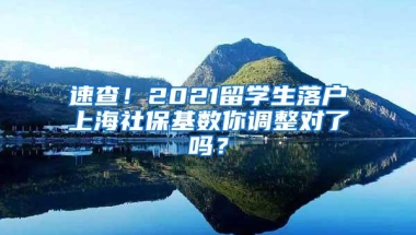 速查！2021留学生落户上海社保基数你调整对了吗？