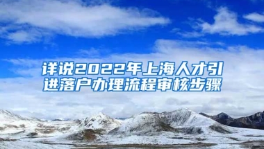 详说2022年上海人才引进落户办理流程审核步骤