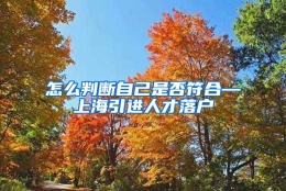 怎么判断自己是否符合—上海引进人才落户