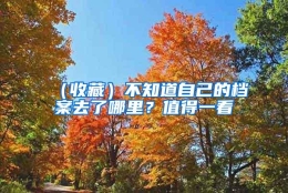 （收藏）不知道自己的档案去了哪里？值得一看