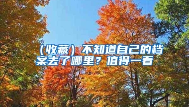 （收藏）不知道自己的档案去了哪里？值得一看