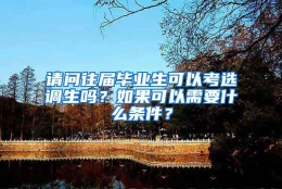 请问往届毕业生可以考选调生吗？如果可以需要什么条件？