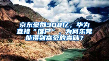 京东豪掷300亿，华为直接“落户”，为何东莞能得到富豪的青睐？