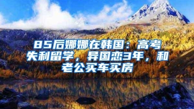 85后娜娜在韩国：高考失利留学，异国恋3年，和老公买车买房