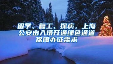 留学、复工、探病，上海公安出入境开通绿色通道保障办证需求