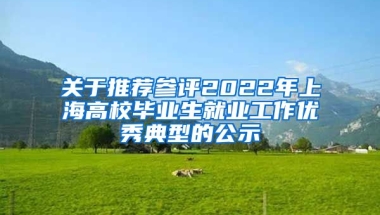 关于推荐参评2022年上海高校毕业生就业工作优秀典型的公示