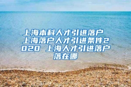 上海本科人才引进落户 上海落户人才引进条件2020 上海人才引进落户落在哪