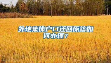 外地集体户口迁回原籍如何办理？