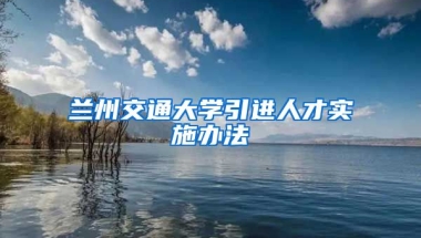 兰州交通大学引进人才实施办法