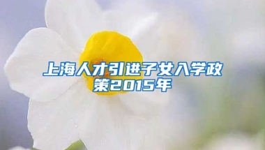 上海人才引进子女入学政策2015年