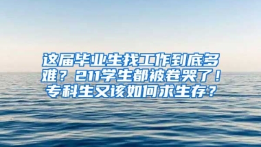 这届毕业生找工作到底多难？211学生都被卷哭了！专科生又该如何求生存？