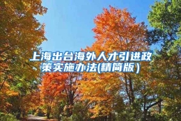 上海出台海外人才引进政策实施办法(精简版）