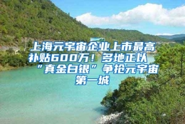 上海元宇宙企业上市最高补贴600万！多地正以“真金白银”争抢元宇宙第一城