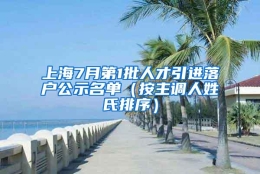 上海7月第1批人才引进落户公示名单（按主调人姓氏排序）