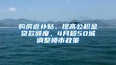 购房返补贴、提高公积金贷款额度，4月超50城调整楼市政策