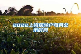 2022上海居转户每月公示时间