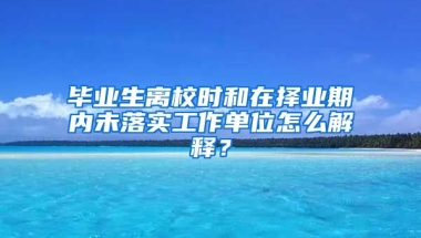 毕业生离校时和在择业期内未落实工作单位怎么解释？