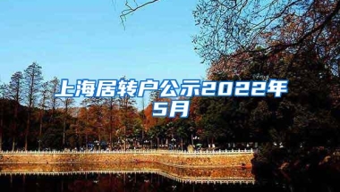 上海居转户公示2022年5月