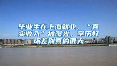 毕业生在上海就业，“真实收入”被曝光，学历好坏差别真的很大