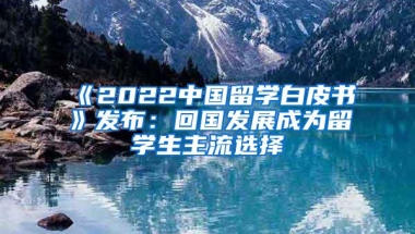 《2022中国留学白皮书》发布：回国发展成为留学生主流选择