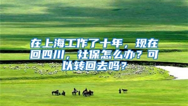 在上海工作了十年，现在回四川，社保怎么办？可以转回去吗？