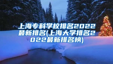 上海专科学校排名2022最新排名(上海大学排名2022最新排名榜)