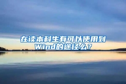 在读本科生有可以使用到Wind的途径么？