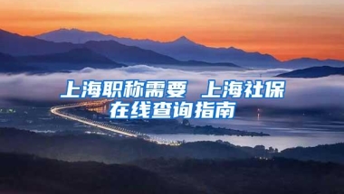 上海职称需要 上海社保在线查询指南