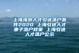 上海海外人才引进落户条件2020 上海引进人才妻子落户政策 上海引进人才落户公示