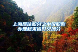 上海居住积分之中级职称办理起来省时又加分