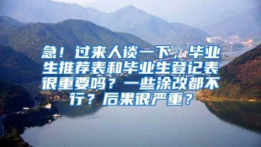 急！过来人谈一下，毕业生推荐表和毕业生登记表很重要吗？一些涂改都不行？后果很严重？