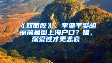 《双面胶》：李亚平娶胡丽鹃是图上海户口？错，深爱过才更悲哀