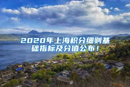 2020年上海积分细则基础指标及分值公布！