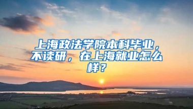 上海政法学院本科毕业，不读研，在上海就业怎么样？