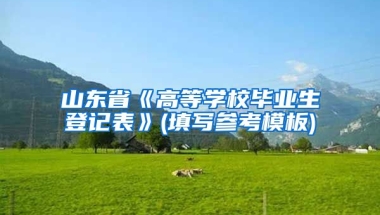 山东省《高等学校毕业生登记表》(填写参考模板)