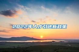 2022年人才引进新政策