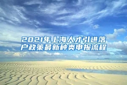 2021年上海人才引进落户政策最新种类申报流程