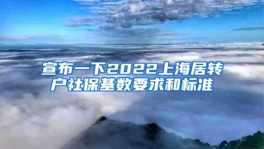 宣布一下2022上海居转户社保基数要求和标准