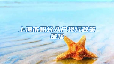 上海市积分入户现行政策是啥