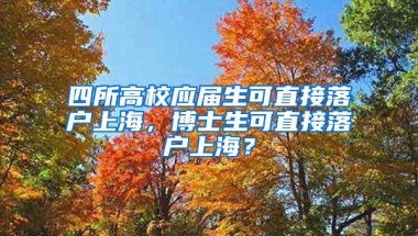 四所高校应届生可直接落户上海，博士生可直接落户上海？