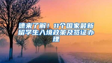 速来了解！11个国家最新留学生入境政策及签证办理