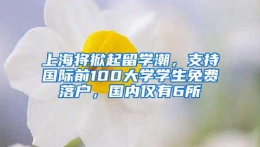 上海将掀起留学潮，支持国际前100大学学生免费落户，国内仅有6所