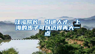 汪泓院长：引进人才，上海的步子可以迈得再大一点