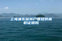 上海浦东居转户要提供离职证明吗