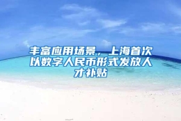 丰富应用场景，上海首次以数字人民币形式发放人才补贴