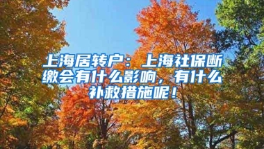 上海居转户：上海社保断缴会有什么影响，有什么补救措施呢！