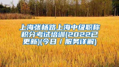 上海张杨路上海中级职称积分考试培训(2022已更新)(今日／服务详解)