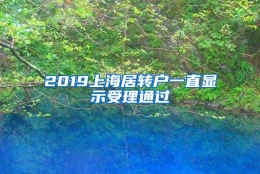 2019上海居转户一直显示受理通过