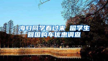 海归同学看过来 留学生回国购车优惠调查